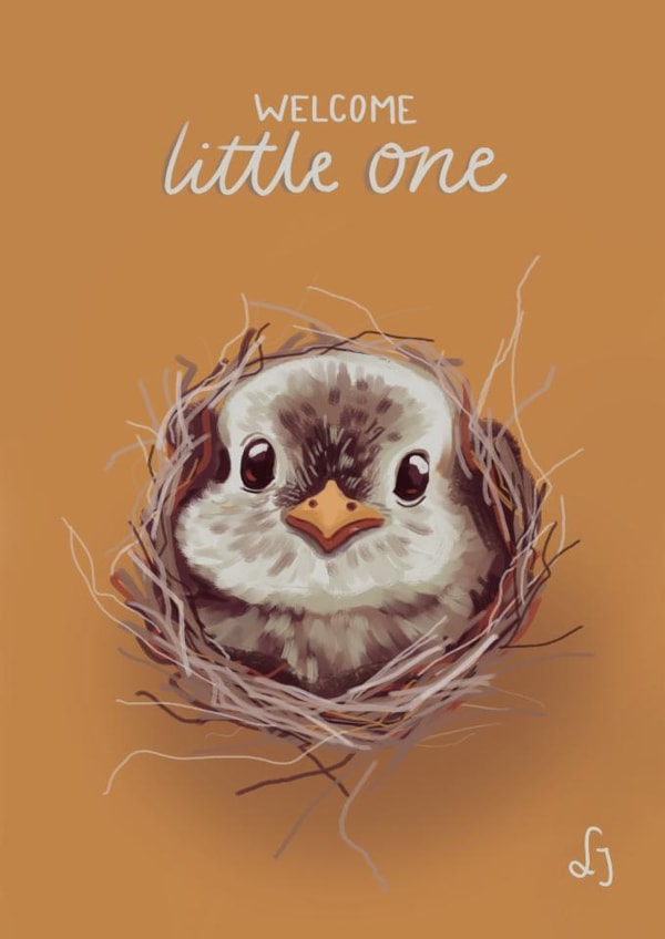 Cute New Baby Card - Chick - Welcome Little One created by Lydia Janike
