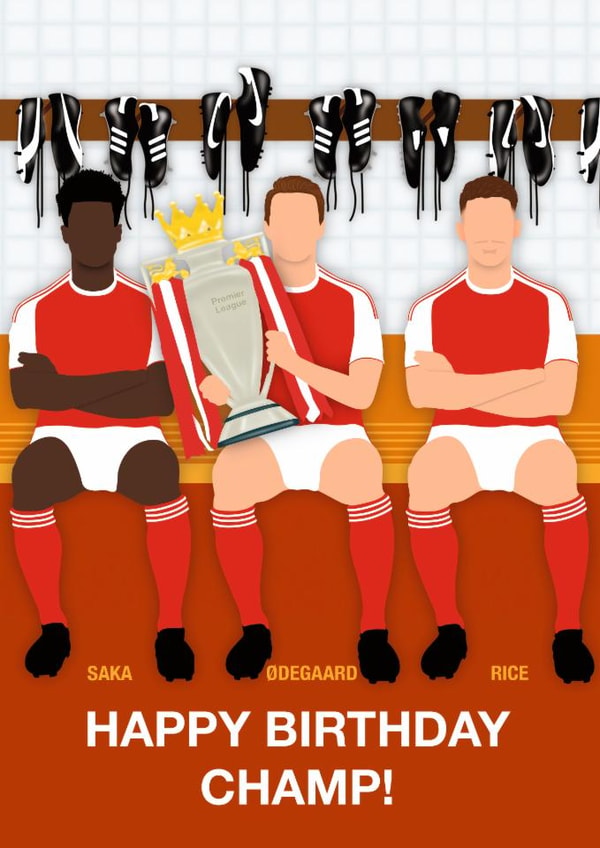 Arsenal F.C. Premier League Champions birthday card created by Paul Jones