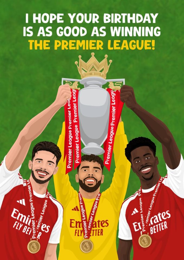 Arsenal Birthday Card - Premier League Champions - Football created by Pink Peach Cards