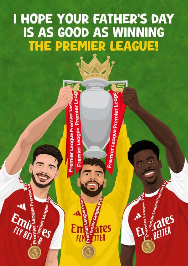 Arsenal Father's Day Card - Premier League Champions - Football created by Pink Peach Cards