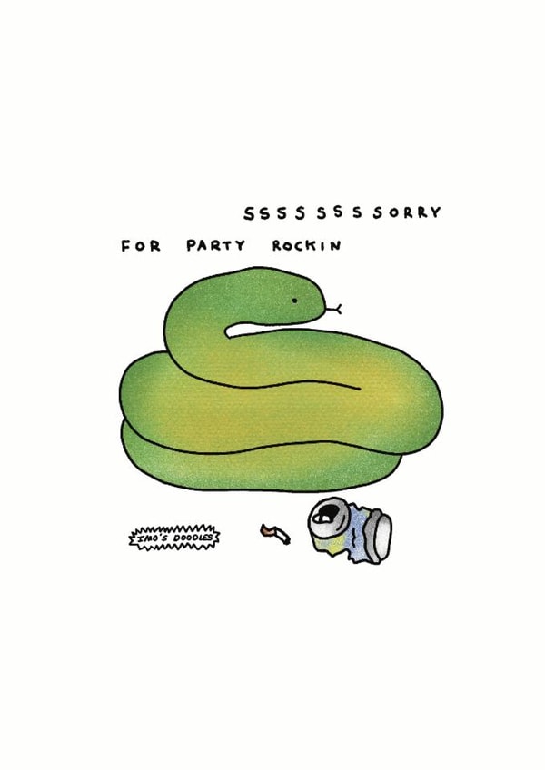 Funny Birthday Card - Party Snake - LMFAO created by Imo D