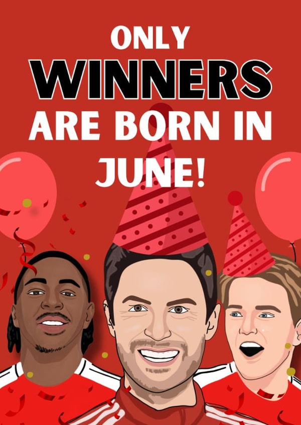 Arsenal FC winners Birthday Card created by Original Fox Cards