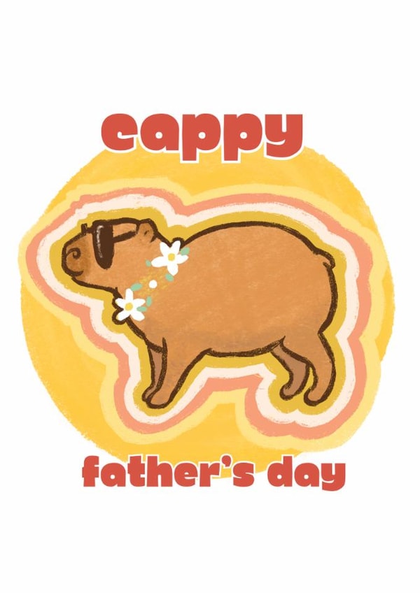 Cute Capybara Father's Day Card created by claire close