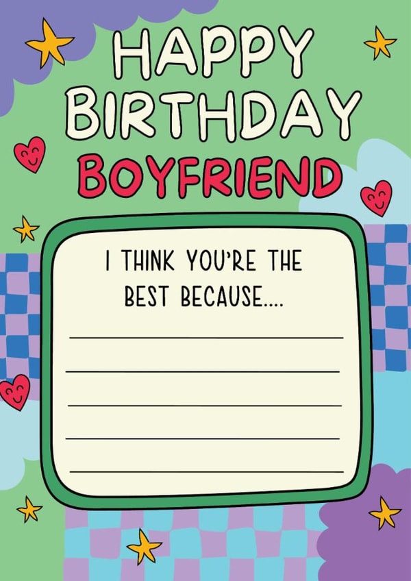 Classic Birthday Card - For Boyfriend - You're The Best Because created by @Laura Lonsdale Designs