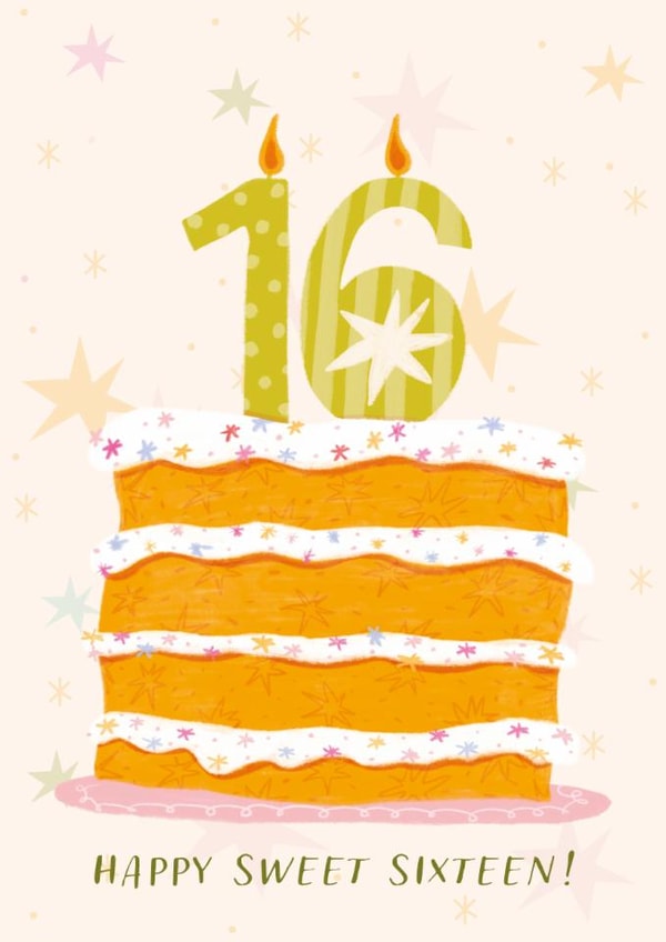 Classic Birthday Card - 16th - Sprinkle Cake created by Kitty Strand