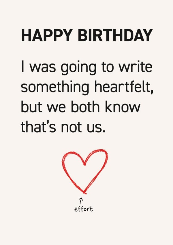 Funny Heartfelt Birthday Card With Badly Drawn Heart created by ifandwhenprints
