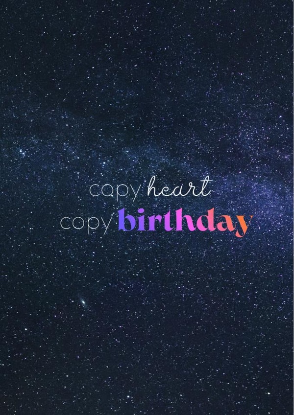 Cute birthday card - space them - copy heart, copy birthday created by The Mystery Scribe