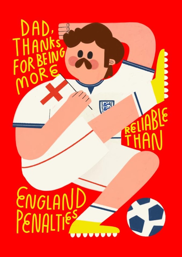 Funny Father's Day Card - England Penalties - World Cup created by AbiGoLucky