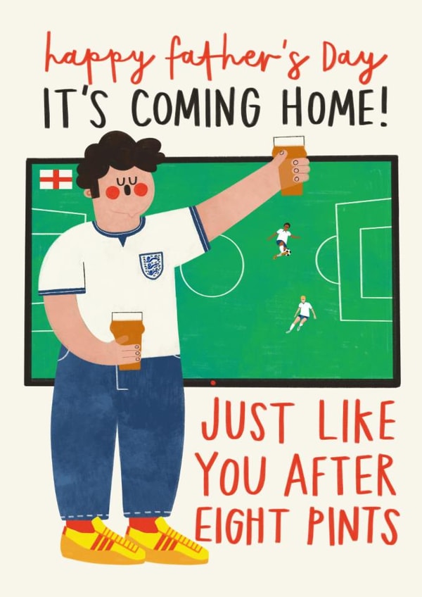 Funny Father's Day Card - World Cup - Football - It's Coming Home created by AbiGoLucky