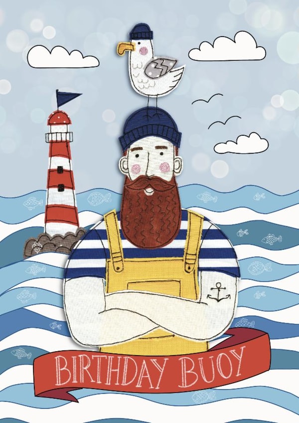 Classic Birthday Card - Fisherman - Birthday Buoy created by Spells and Spindles