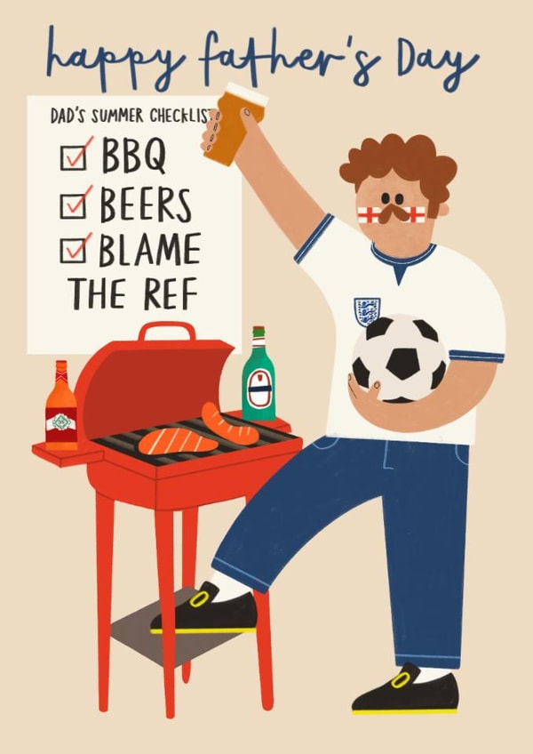Funny Father's Day Card - Blame The Ref - Football - BBQ created by AbiGoLucky