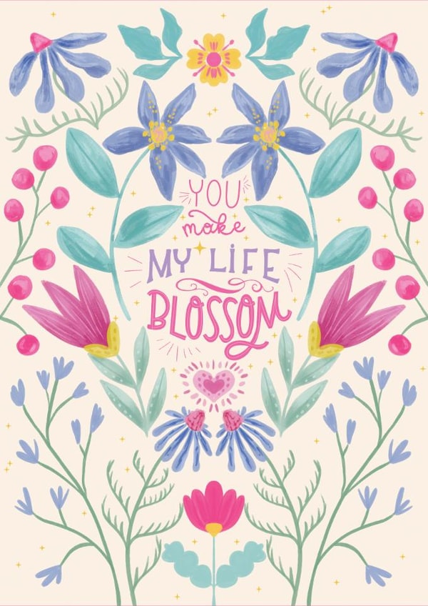 Hand Lettered Painterly Floral Card for a Loved One or a Friend created by Olena Kloppner