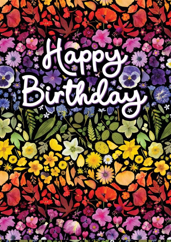 Pretty Birthday Card - Rainbow Flowers created by Leanne Munro