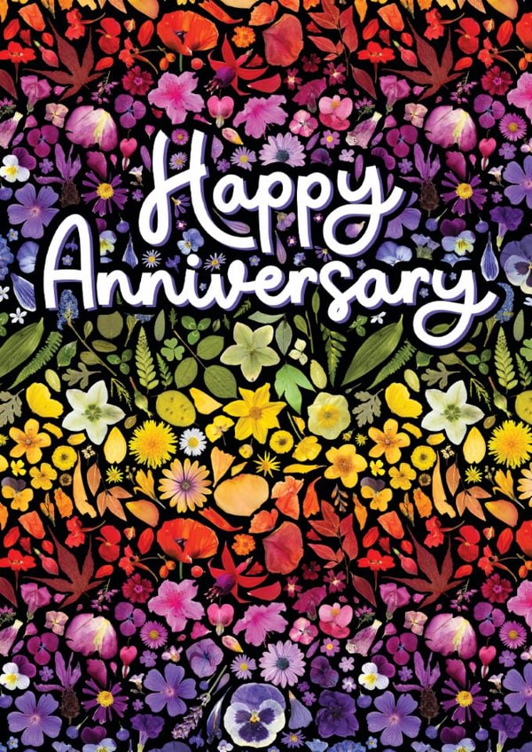 Pretty Anniversary Card - Rainbow Florals created by Leanne Munro