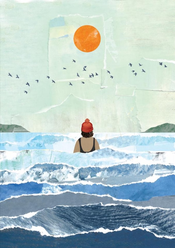 Arty Birthday/Just Because Card - Wild Swimming - Sunrise created by Greyling Post