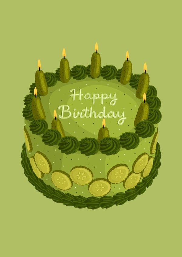 Funny Birthday Card - Pickle Cake created by Pink Peach Cards