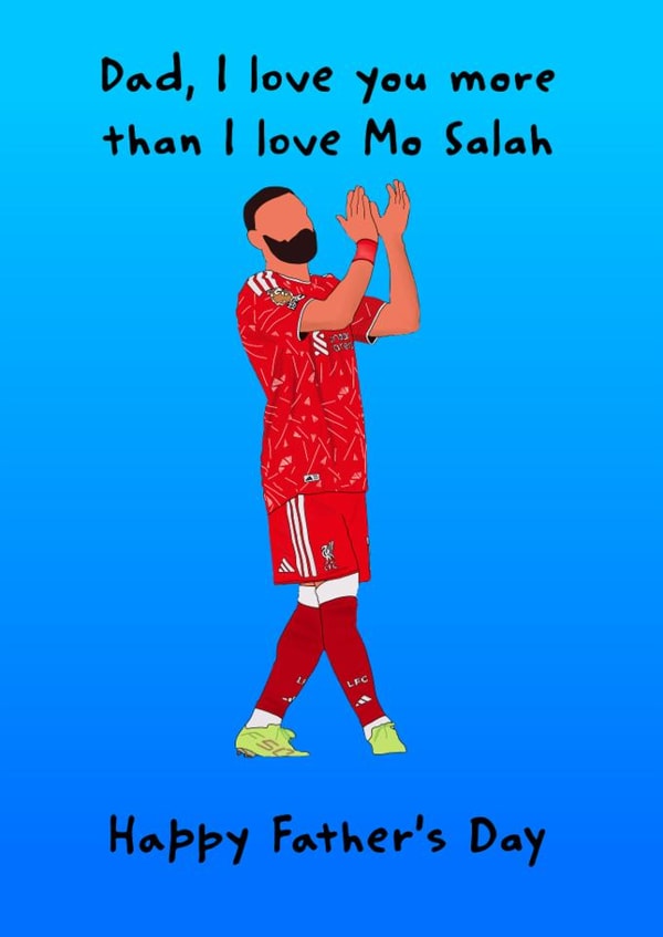 Liverpool Father’s Day Card featuring Mo Salah created by Wonky Sticker