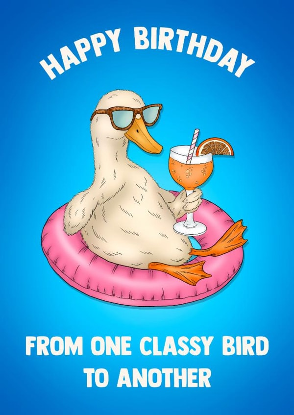 Funny Birthday Card - Classy Bird created by Poppy & Mabel