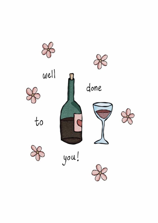 Classic Congratulations Card - Red Wine - Well Done To You created by Such Poise