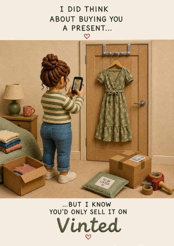 Funny Birthday Card For Her – Vinted Joke – I'd Only Sell It On Vinted created by Bold Types by Robert