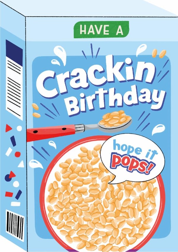 Classic Birthday Card - Crackin' Cereal - Hope It Pops! created by Ricicle Cards