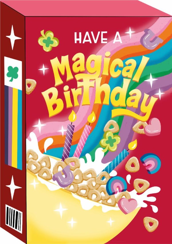 Classic Birthday Card - Magical Rainbow Marshmallows - Cereal created by Ricicle Cards