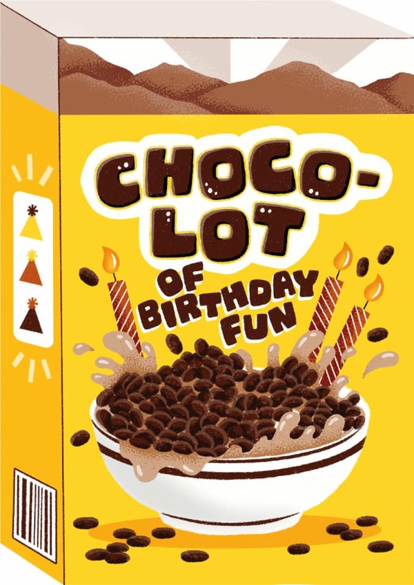 Fun Birthday Card - Chocolate Cereal - Choco-Lot Cocoa Box created by Ricicle Cards