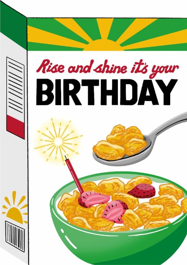 Classic Birthday Card - Cornflakes - Rise And Shine created by Ricicle Cards