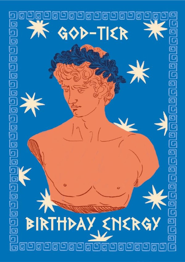 Funny Birthday Card - Greek Bust God-Tier Energy created by Ricicle Cards