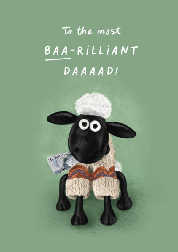 Cute Father's Day - Wallace And Gromit - Shaun The Sheep - Baa-Rilliant Dad! created by Wallace & Gromit