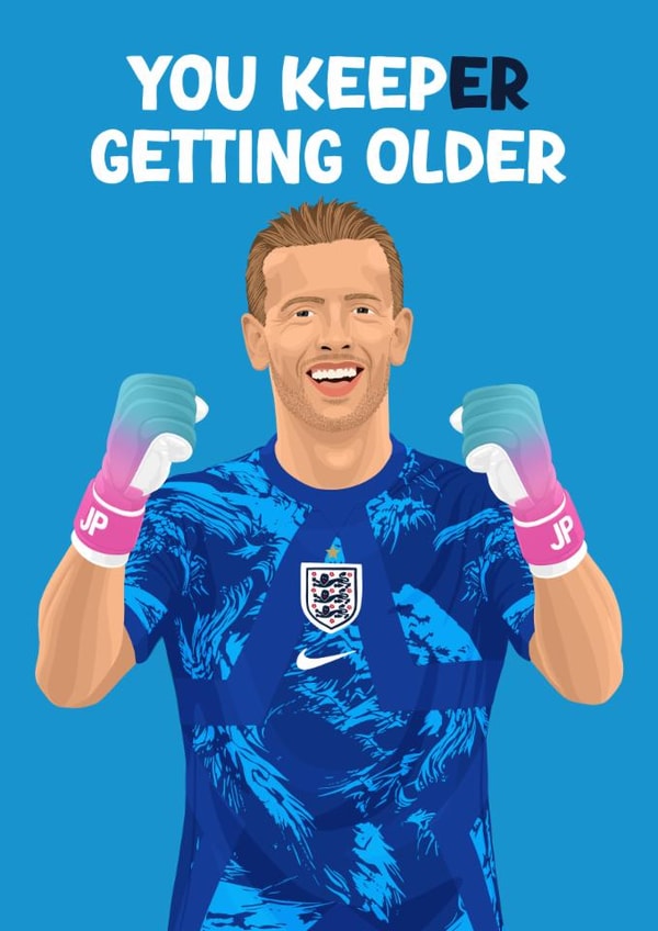 Funny Birthday Card - Jordan Pickford - England World Cup created by Pink Peach Cards