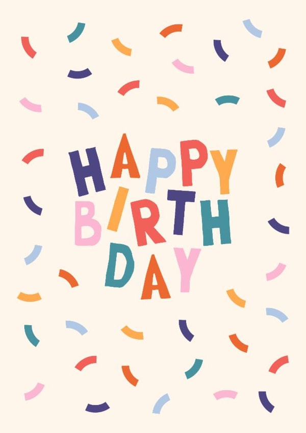 Classic Birthday Card - Confetti - Unisex created by Sad Girl Illustration