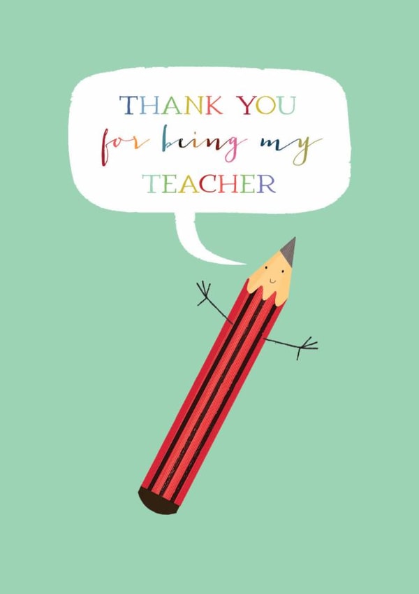 Cute Thank You Card - For Teacher - Smiley Pencil created by Kali Stileman