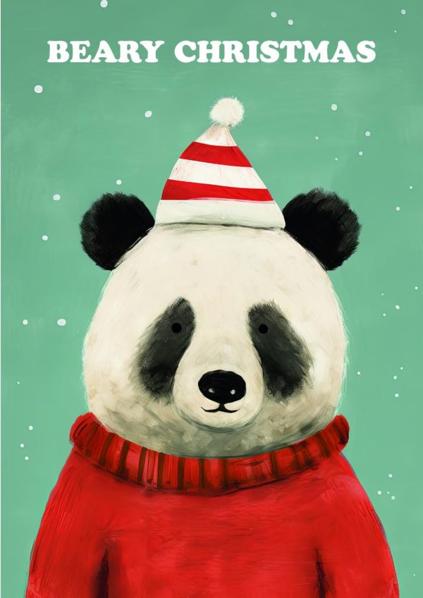 Cute Christmas Card - Panda Bear created by Ohh Deer