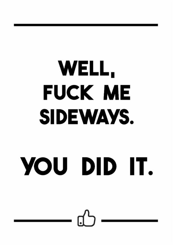 A big rude celebration! Fuck me! You did it! created by Dark Heart Cards