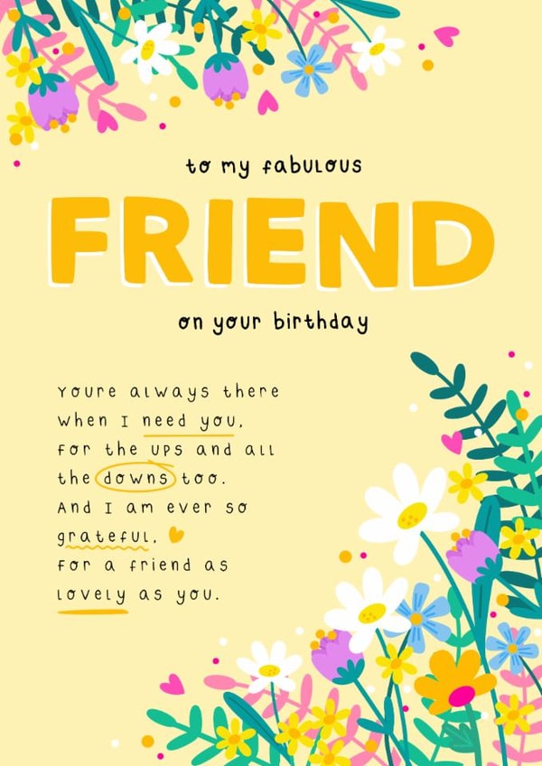 Pretty Birthday Card - Friend - As lovely as you created by Jessica Rachel Sharp