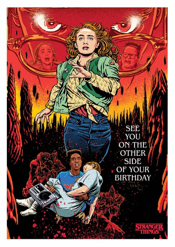 Stranger Things Birthday Card – See You on the Other Side of Your Birthday – Netflix Birthday Card created by Danilo