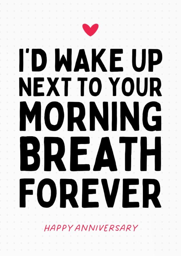 Funny Anniversary Card - Morning Breath Forever created by Sundiva Designs