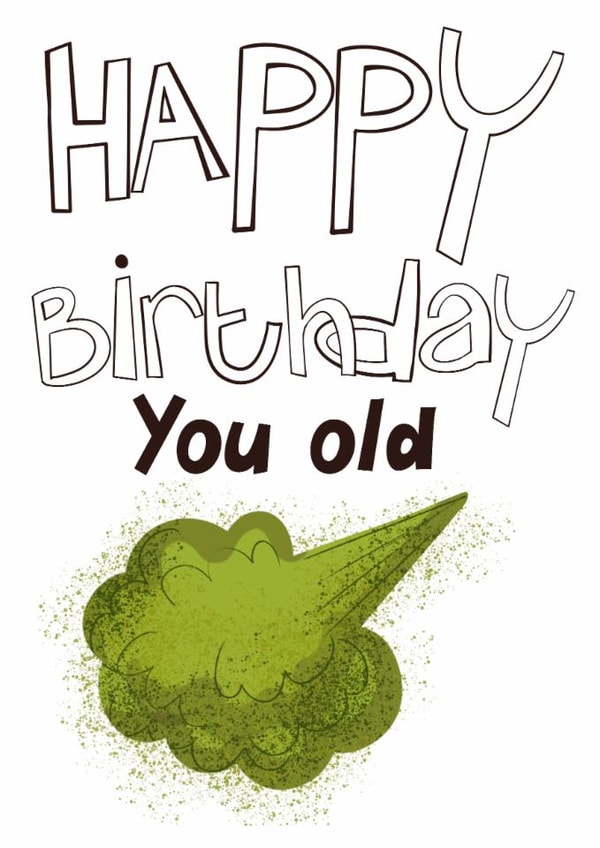 Funny Birthday Card - Old Fart created by Hinkypunk Illustration 
