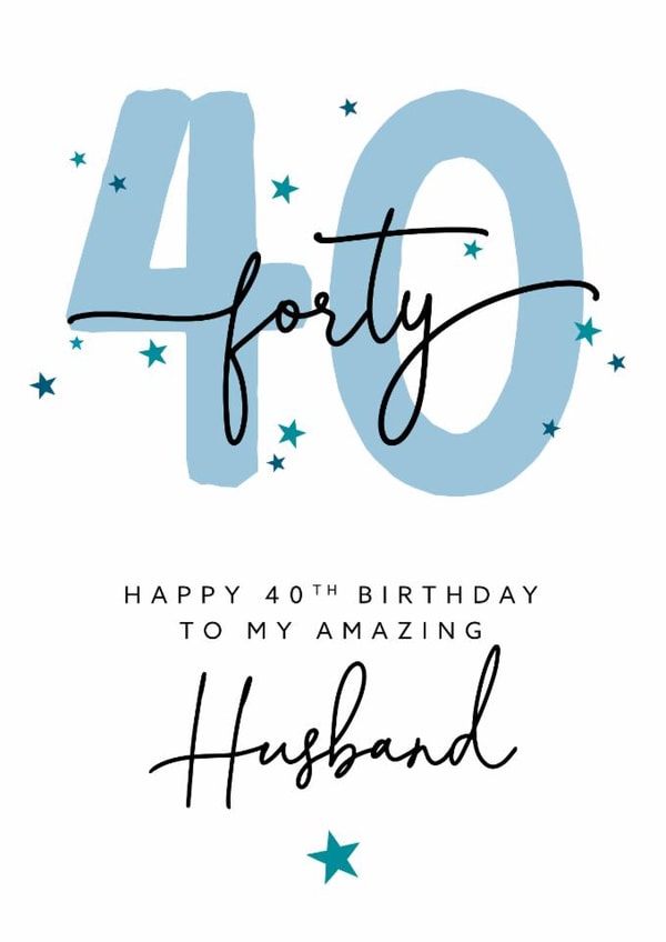Husband 40th Birthday Card Modern Milestone Design created by The Stamford Press