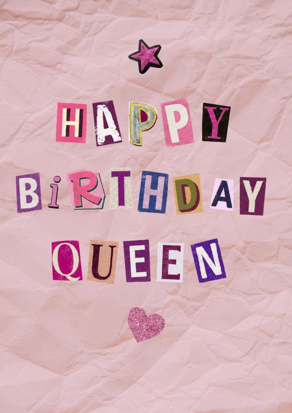 Cute girly diva birthday card for her. She's a pink, feminine queen. created by rhiset