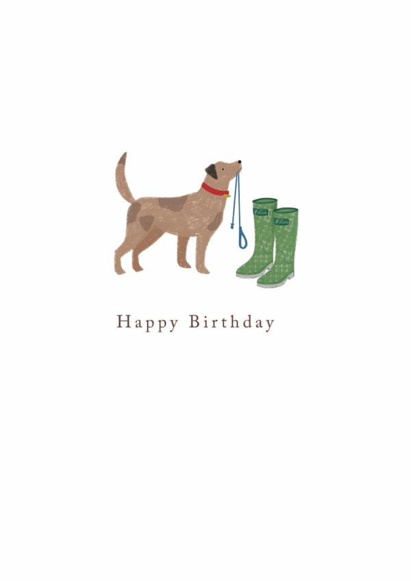 Cute Birthday Card - Dog Walk created by Laura Darrington Design Ltd.