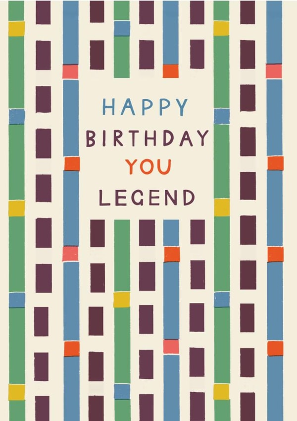 Classic Birthday Card - You Legend created by Laura Darrington Design Ltd.