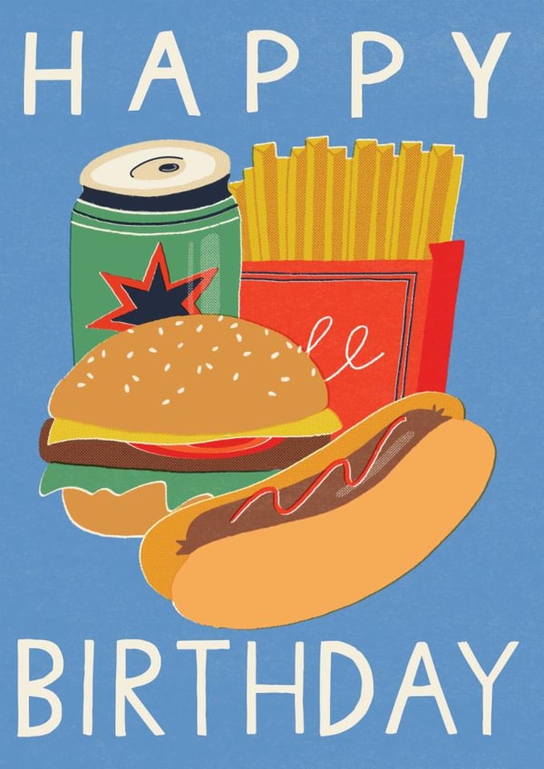 Classic Birthday Card - Fast Food created by Laura Darrington Design Ltd.