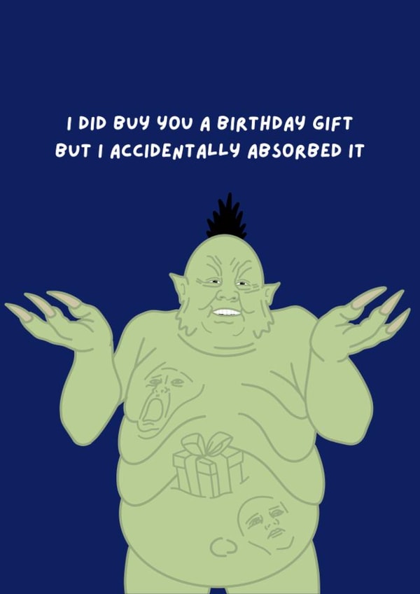 Funny Birthday Card - Doctor Who - Abzorbaloff created by Jess