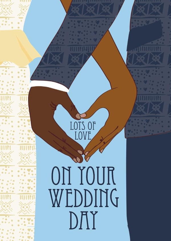 Classic Wedding Card - Lots Of Love - Black Couple created by @NyhaCards by Naomi C Robinson