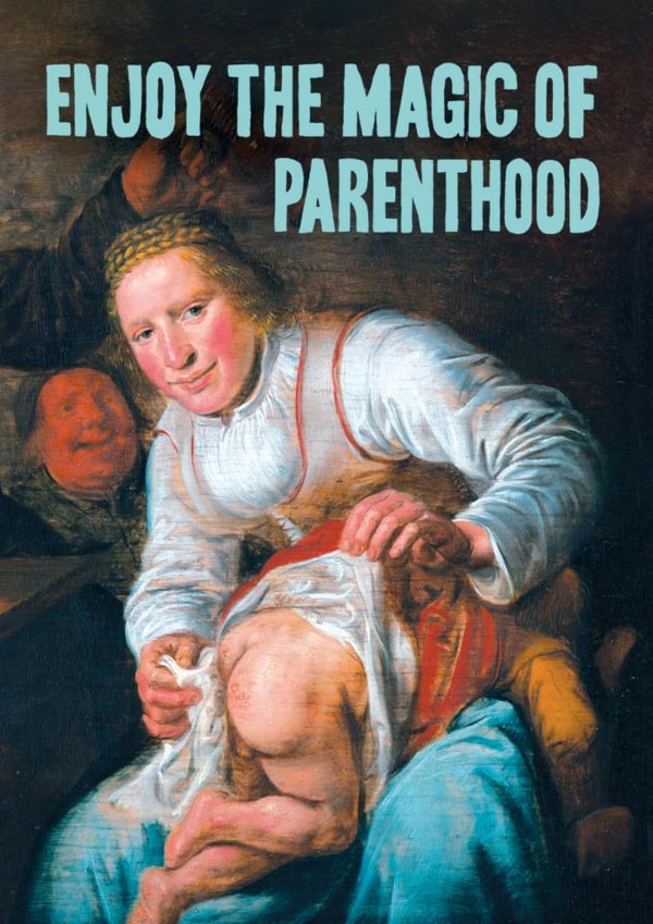 Funny New Baby Card - Enjoy The Magic Of Parenthood - Wiping Bum created by Bewilderbeest