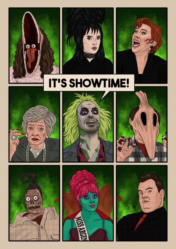 Funny Birthday Card - Beetlejuice - It’s Showtime! created by Pop Off