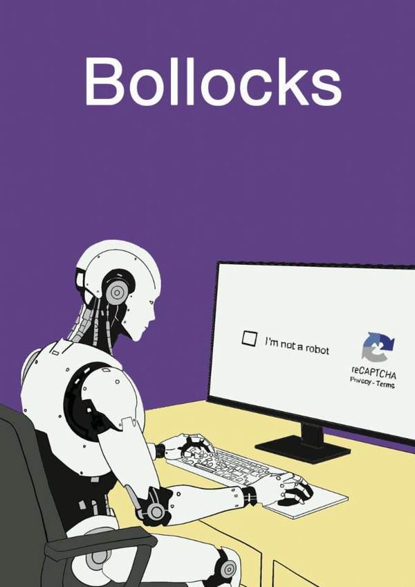 Funny Just Because Card - Robot - Security Test created by Go La La!