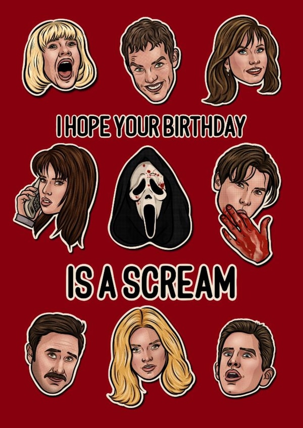 Fun Birthday Card - Scream - Ghostface - Hope Your Birthday Is A Scream created by Pop Off
